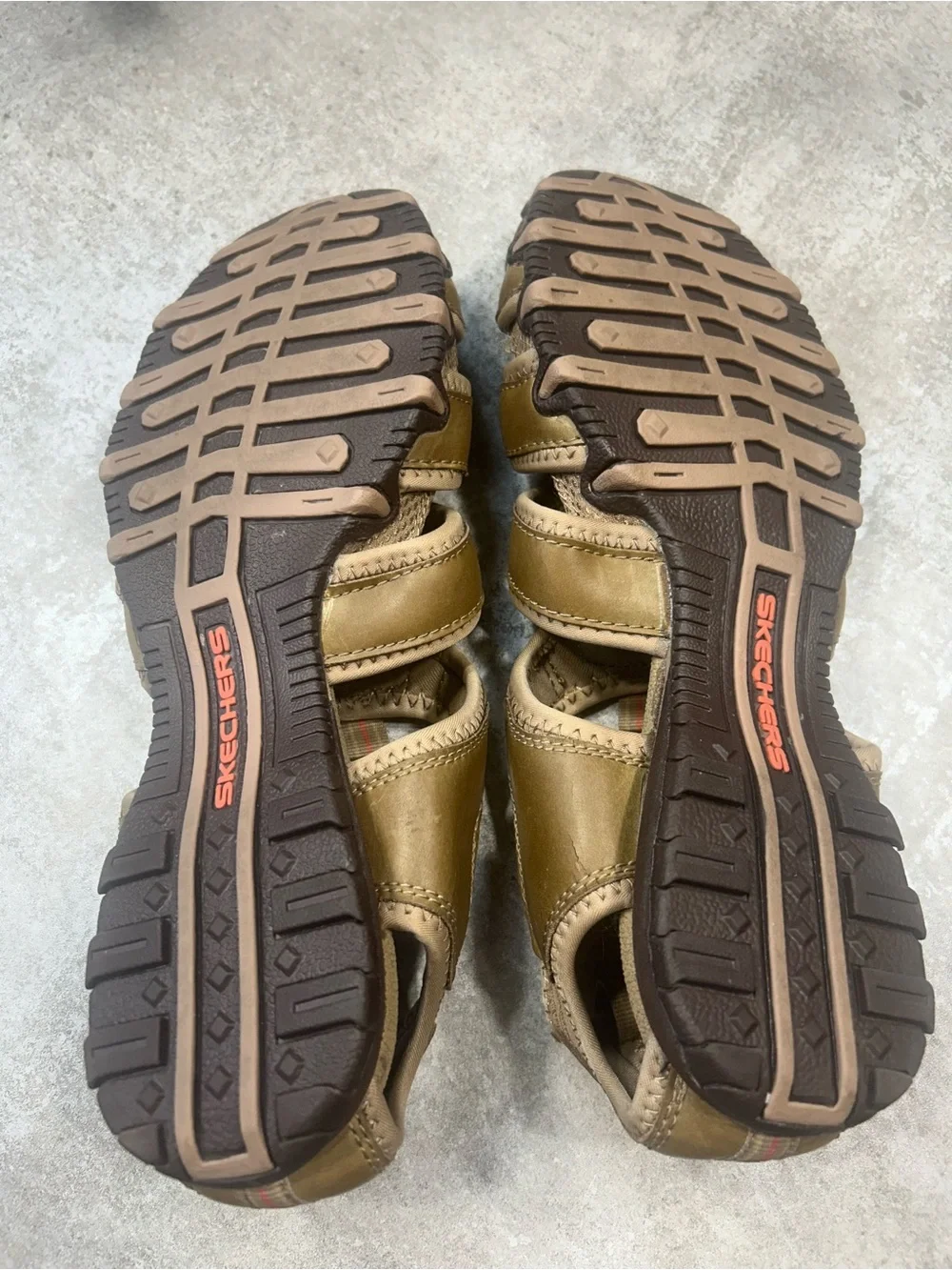 Skechers Bikers  Women’s  Size 10 Olive/Tan Closed-Toe Fisherman Sandals